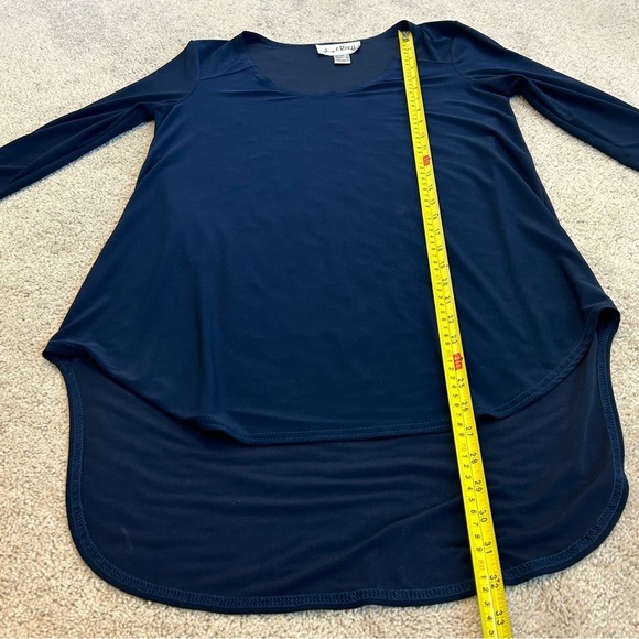 JOSEPH Ribkoff navy blue asymmetrical blouse Sz 6 - Picture 8 of 9